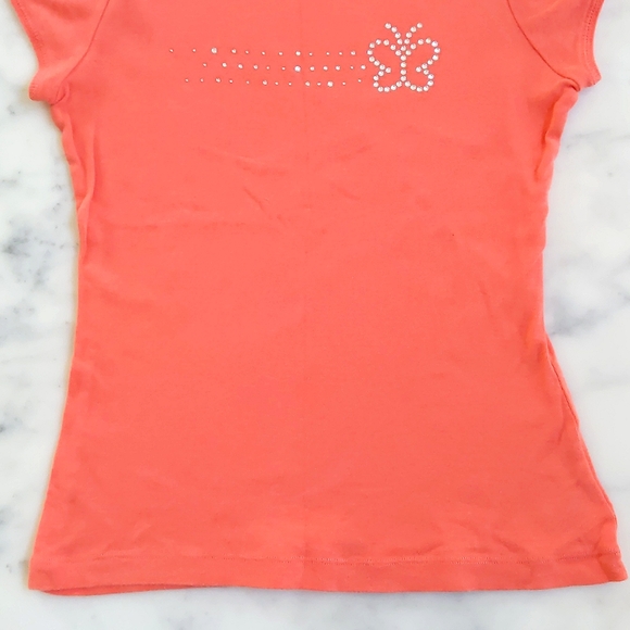NWOT. The Children's Place 100% Cotton Short Sleeve Tee with crystal butterfly. - Picture 4 of 4